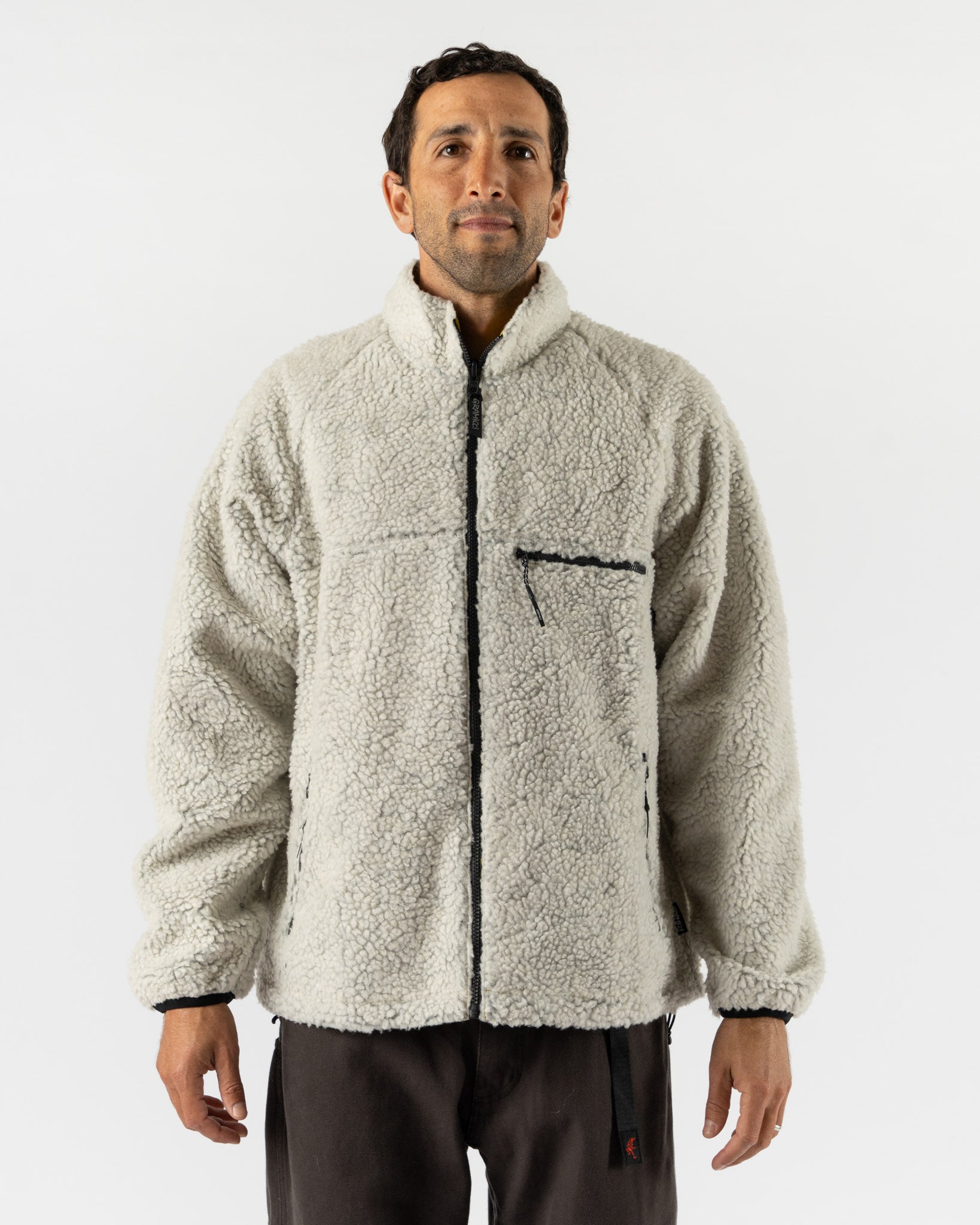 Gramicci Reversible Sherpa Jacket in Natural/Chartreuse Curated at