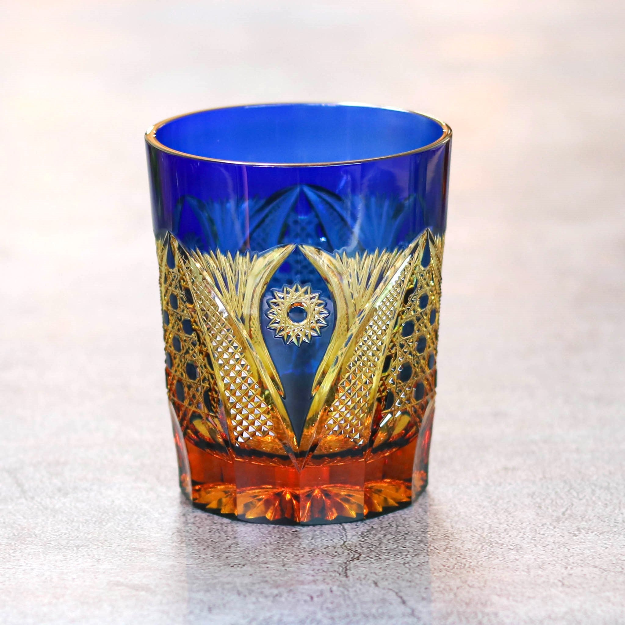 綾ガラス グラス | 綾切子 オールドファッション | 琥珀 瑠璃 | グラス