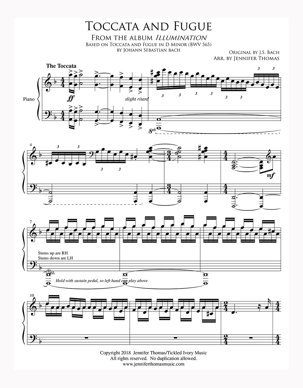 Toccata and Fugue – Jennifer Thomas Music