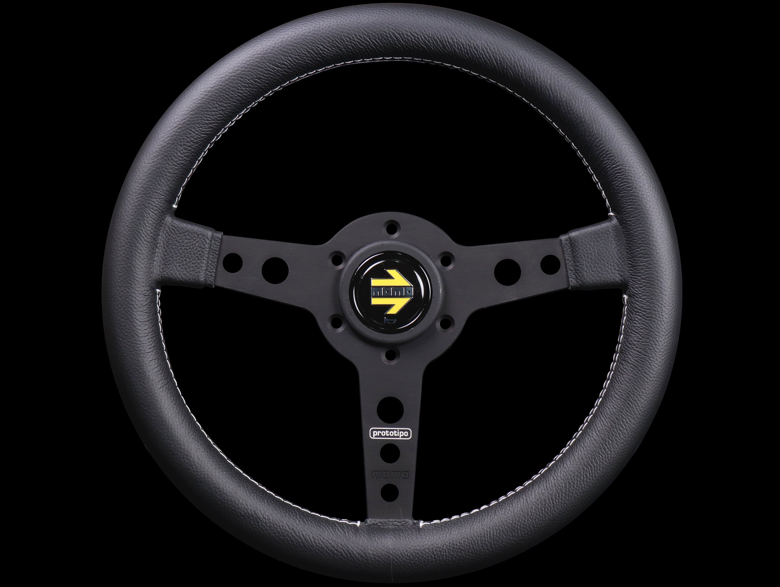 Momo 320mm Prototipo Steering Wheel - Black Spoke - JHPUSA