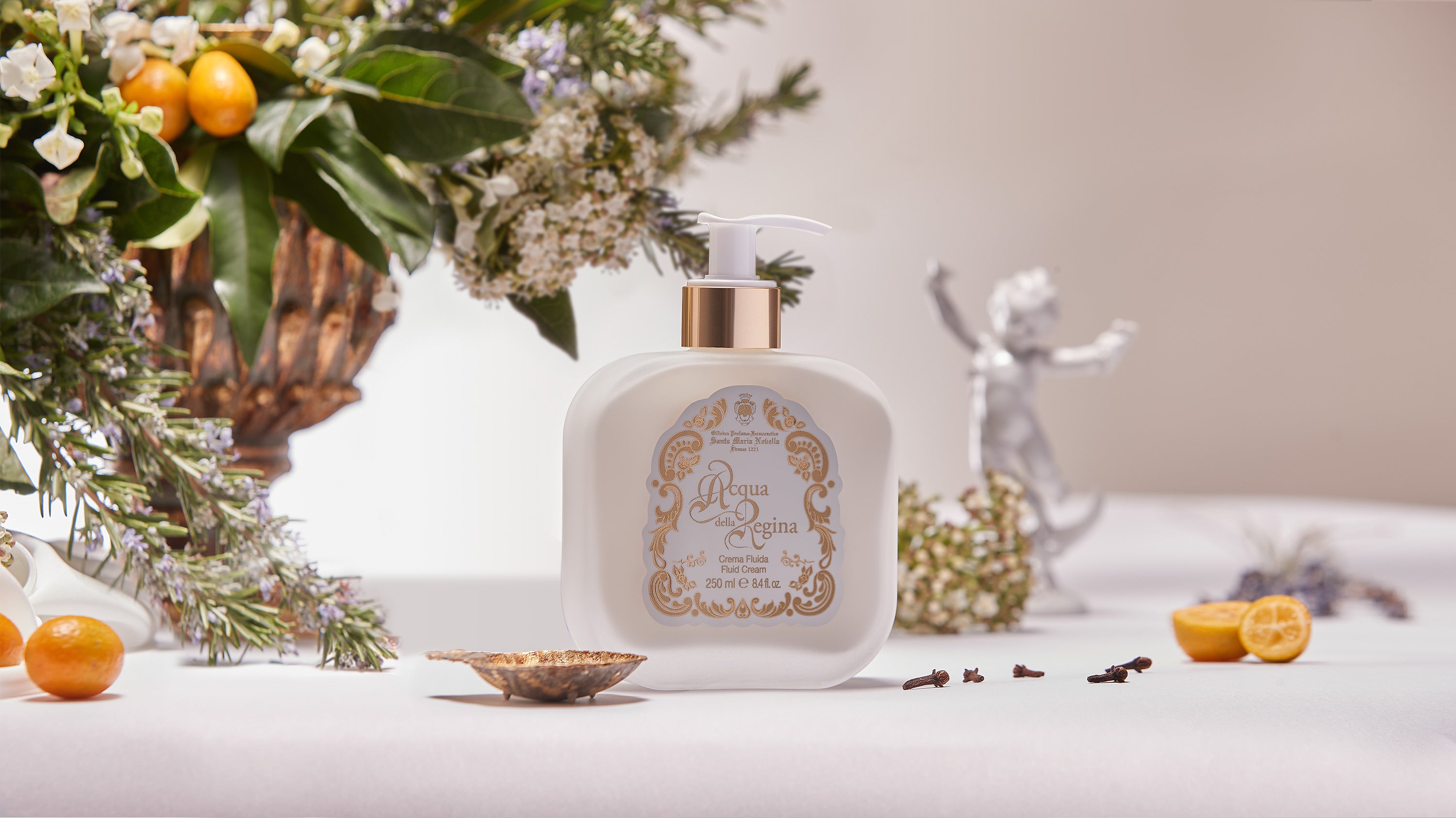 ボディミルク アクア デッラ レジーナ ガラス瓶 250ml｜サンタ・マリア