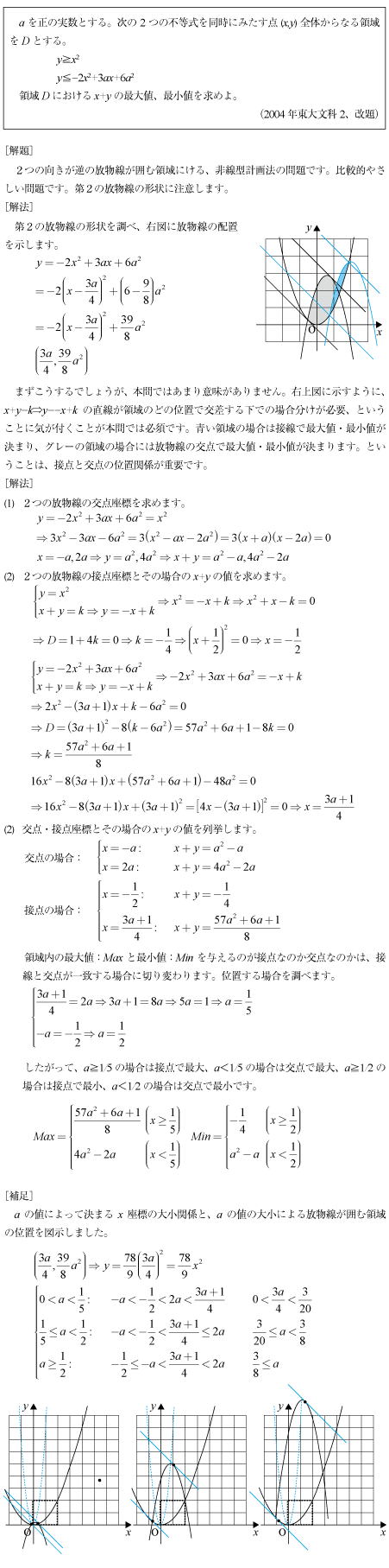 2004年東大文科2|京極一樹の数学塾