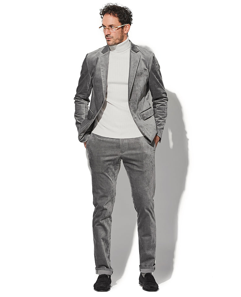 別珍ストレッチセットアップ（グレー） – 買えるLEON