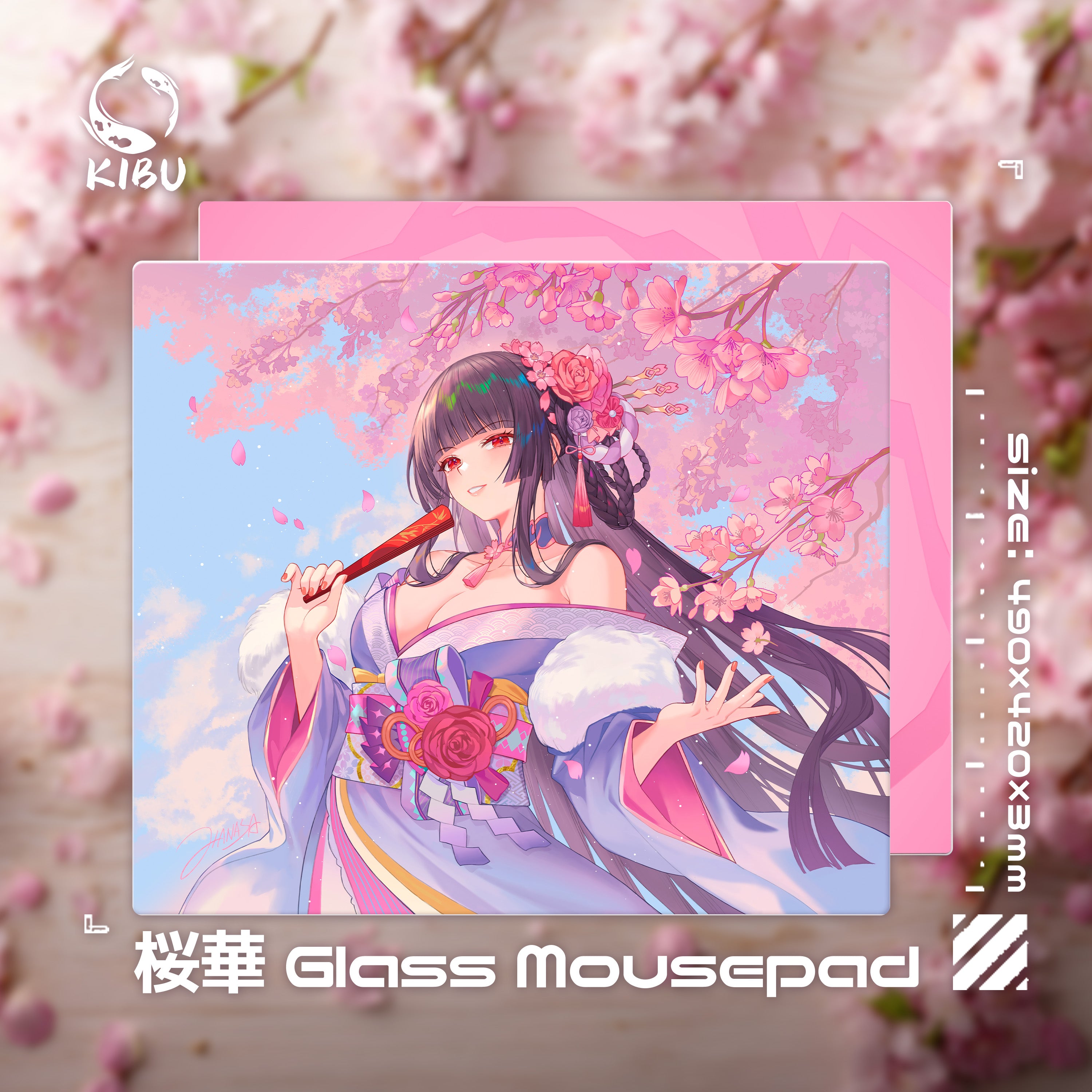 数量限定】KIBU Gear 桜華 Japan Limited Edition【ガラス製マウスパッド】