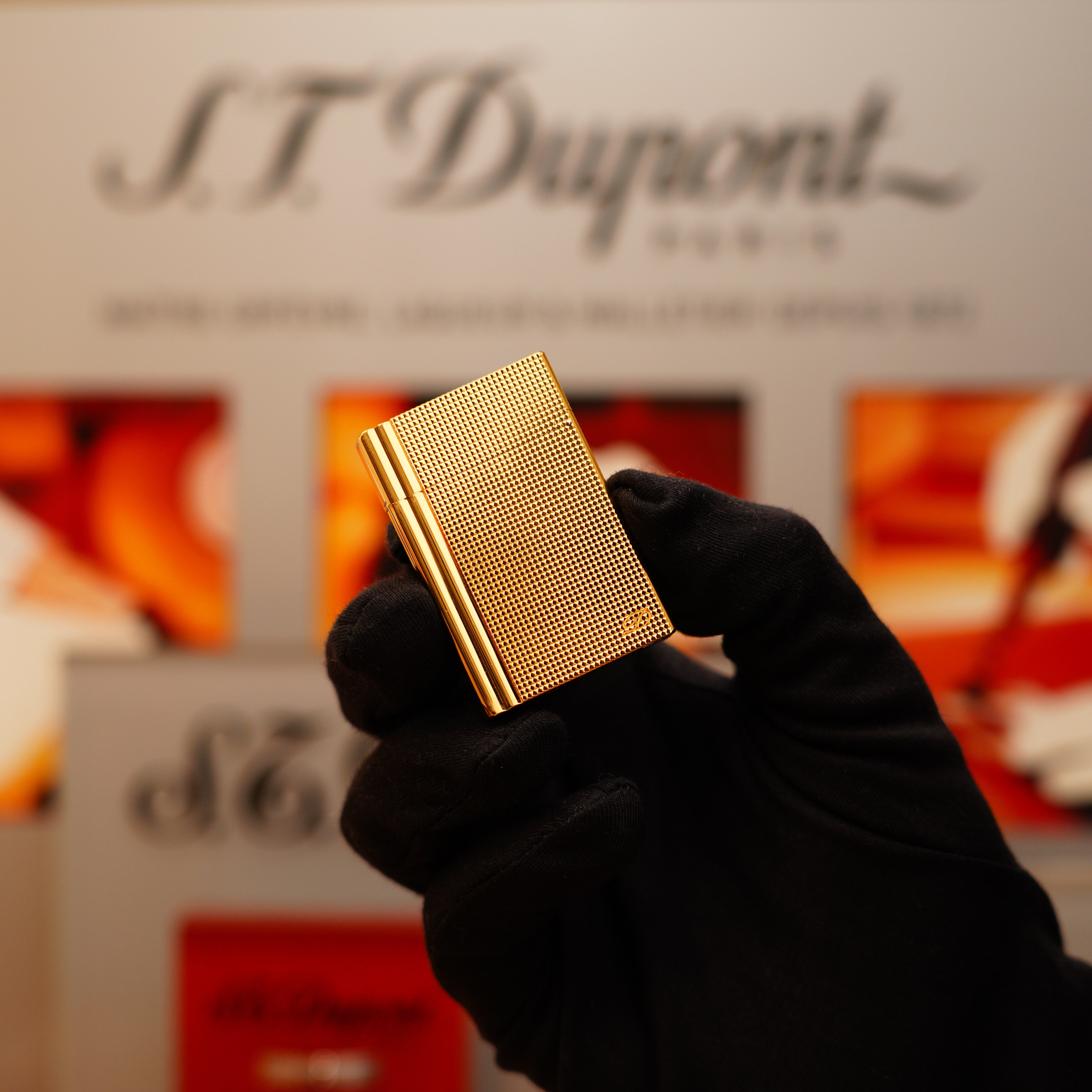 Vintage 1993 St Dupont Rare Heavy 24k Gold Finish Gatsby Diamond