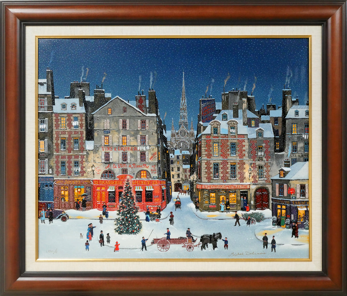 ミッシェル ドラクロワ「ノエル ノエル」キャンバスにシルクスクリーン