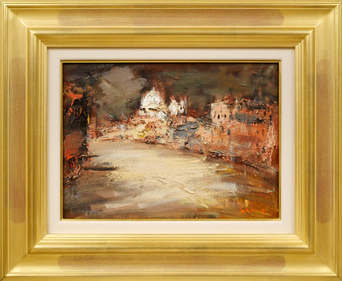 友成晴雄「ヴェニス」油絵・F4号 絵画買取・販売の小竹美術