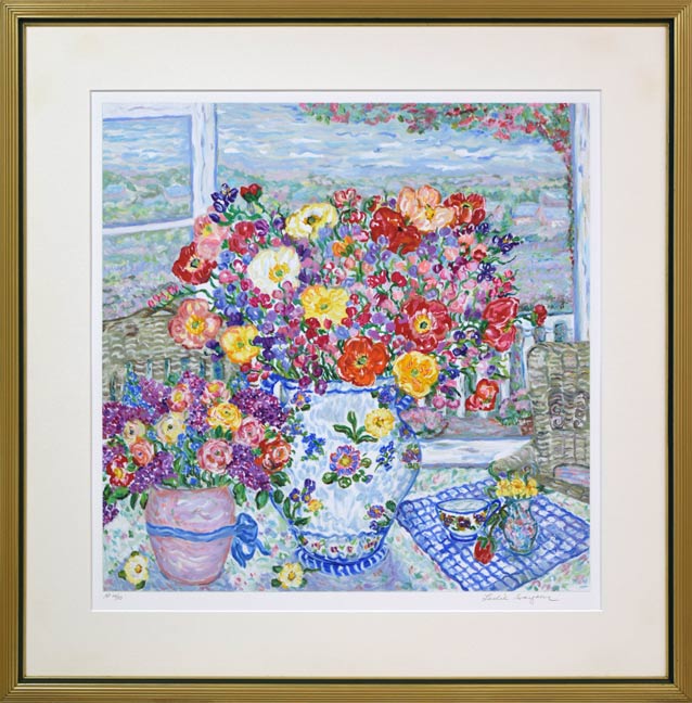 レスリー セイヤー（Leslie SAYOUR）「カラフルテーブル」シルク