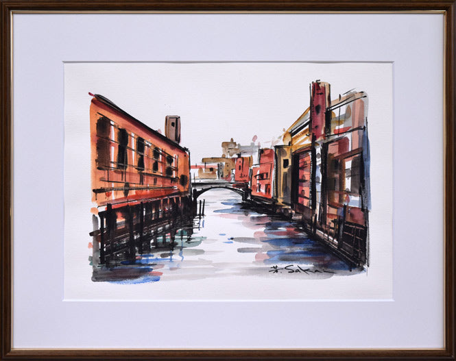 酒井芳元「ヴェネツィア」水彩画・8号 絵画買取・販売の小竹美術