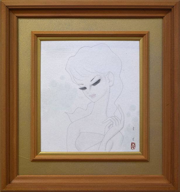 東郷青児「婦人像」水彩画・色紙 絵画買取・販売の小竹美術