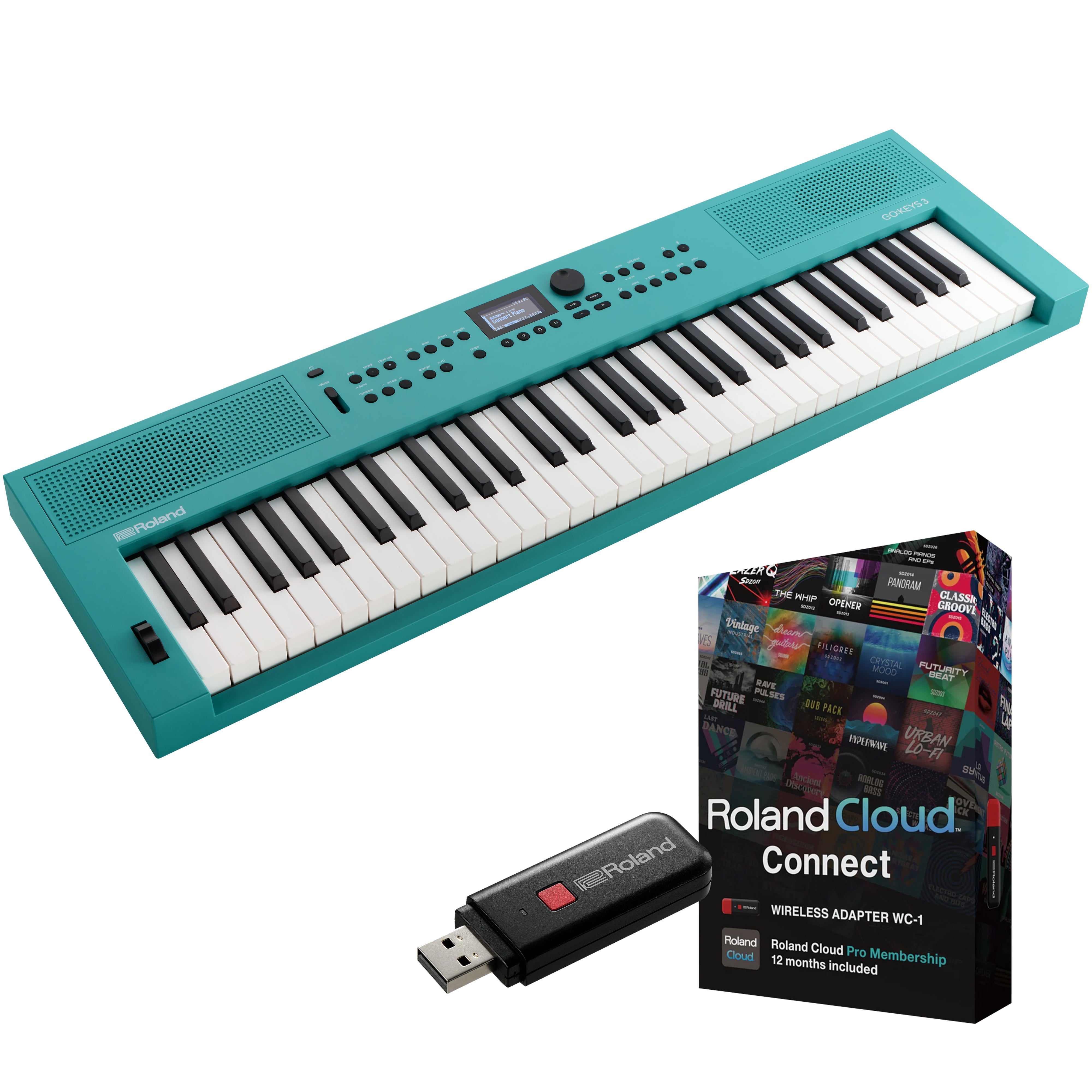 Roland GoKeys 3 Music Creation Keyboard - Turquoise CLOUD CONNECT