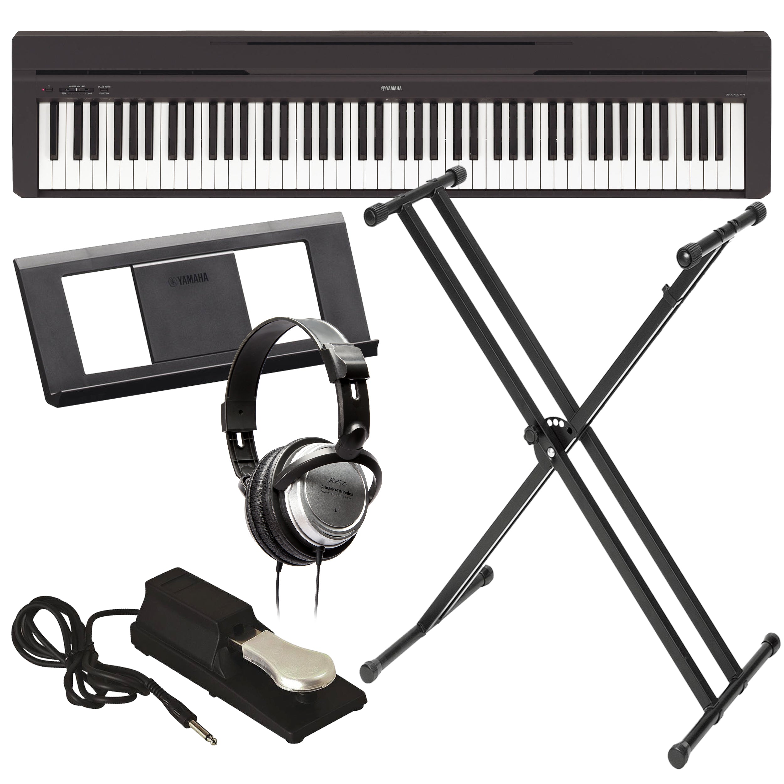 Yamaha P-45 Digital Piano - Black KEY ESSENTIALS BUNDLE – Kraft Music