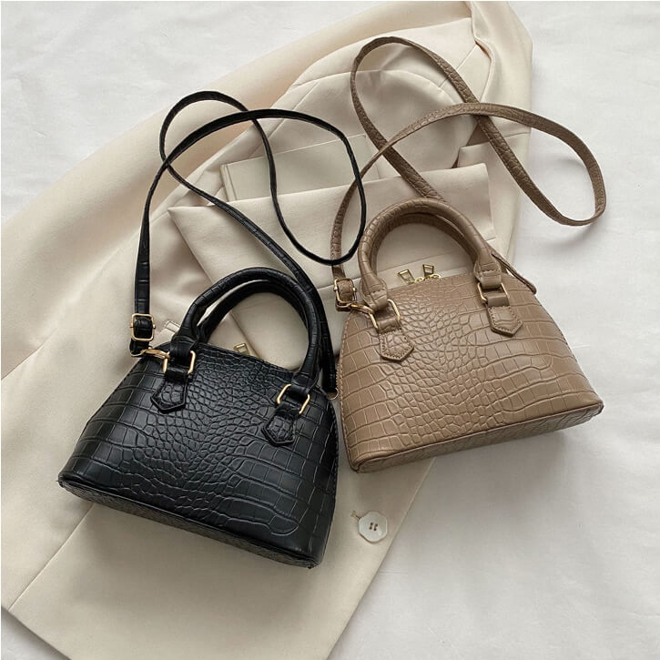 クロコ風型押しハンドバッグ – L LABEL