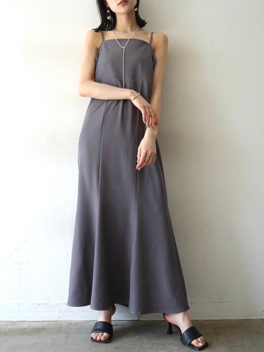 ストラップマーメイドワンピース/グレー – Lumier