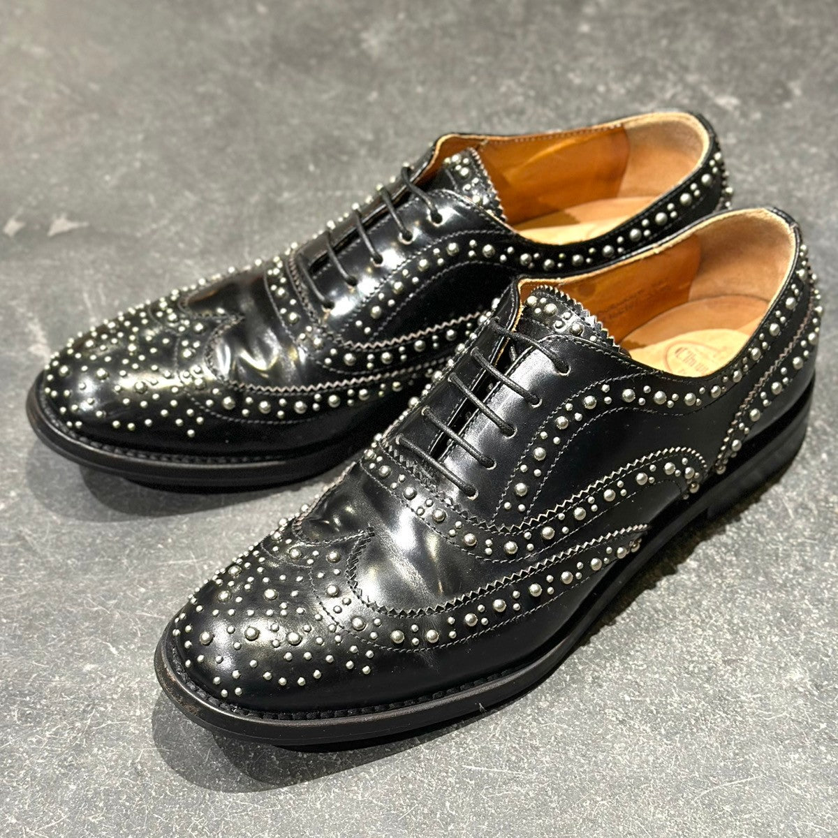 使用数回【Church's】チャーチ ウイングチップ バーウッド スタッズ