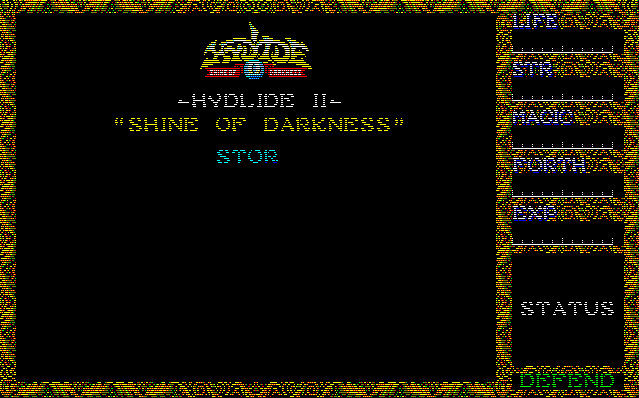 ハイドライドⅡ」 for SHARP X1シリーズ (C)1986 T&E SOFT