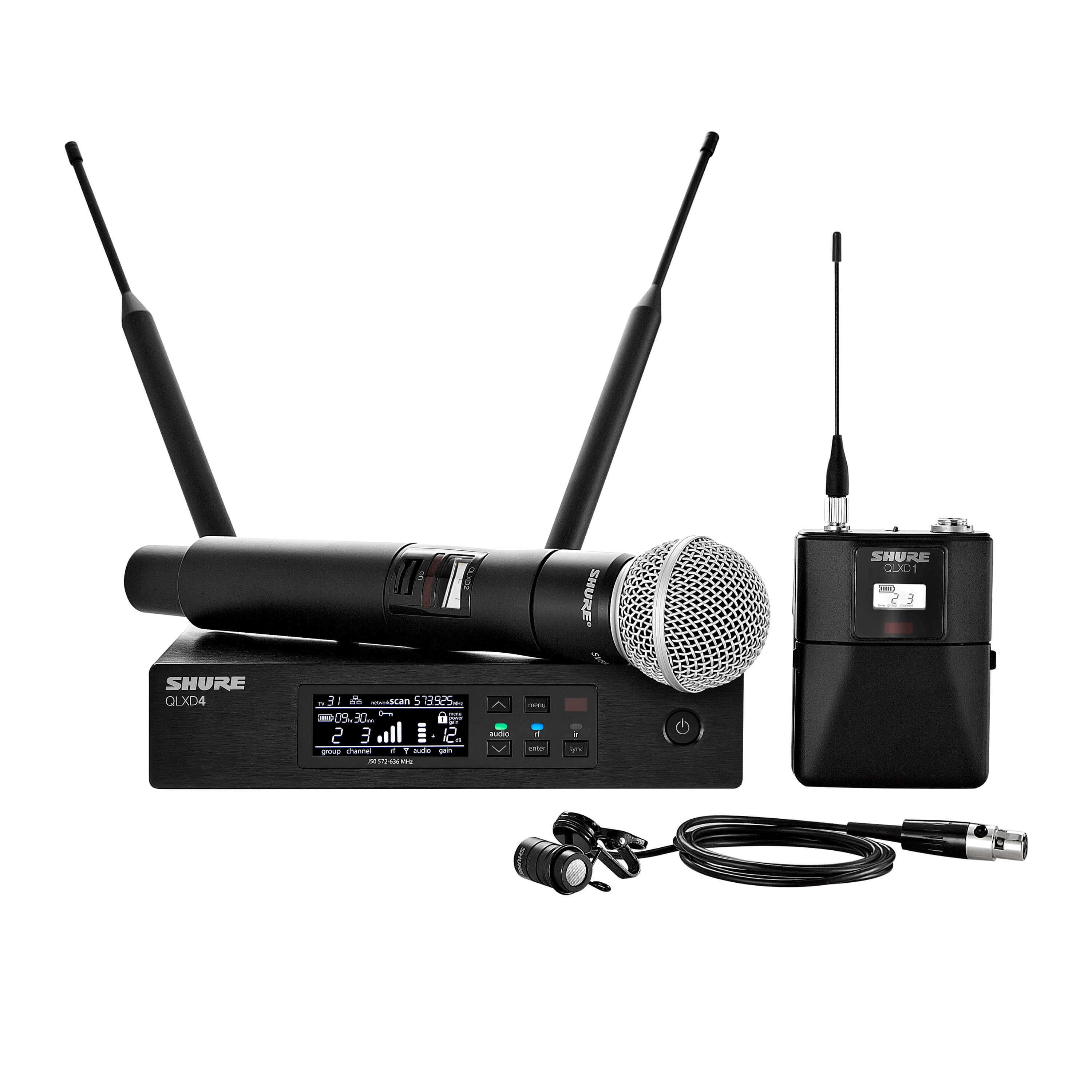 Shure QLXD124/85 - Handheld and Lavalier Combo Wireless Microphone Sys