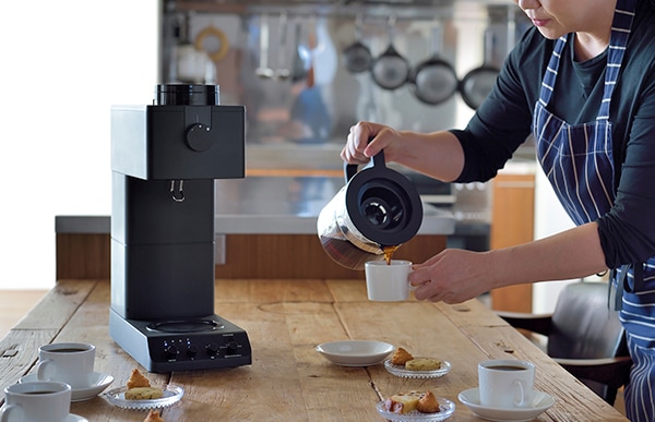 ツインバード 全自動 コーヒーマシン コーヒーメーカー ミル付 3cup 黒