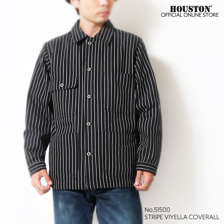 HOUSTON / ヒューストン 51500 STRIPE VIYELLA COVERALL / ストライプ