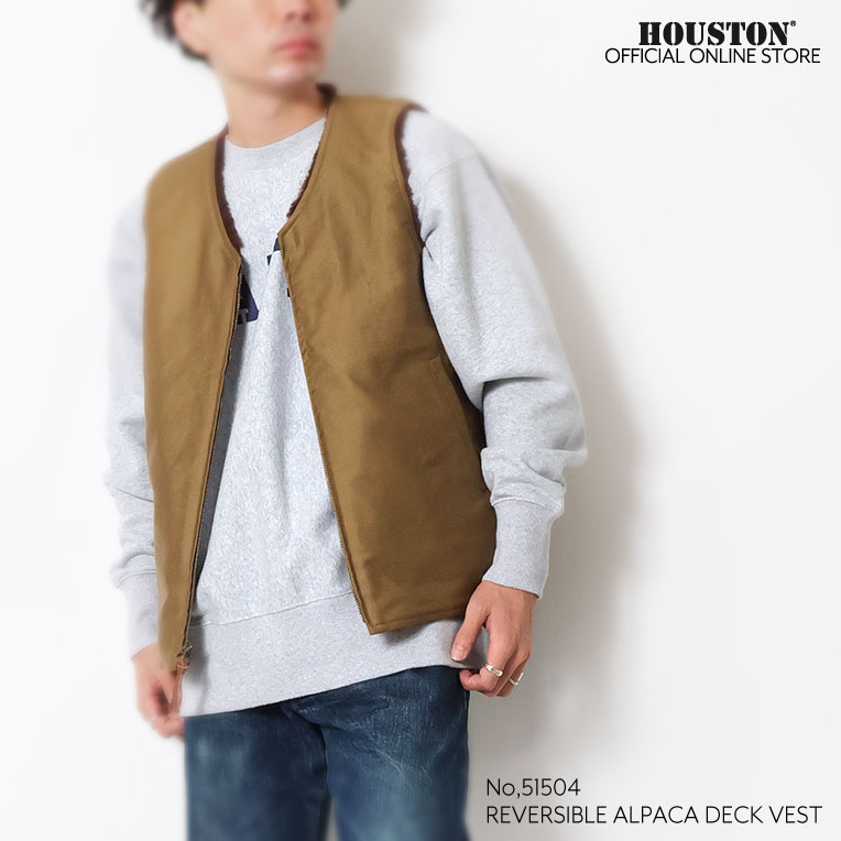 HOUSTON / ヒューストン 51504 REVERSIBLE ALPACA DECK VEST