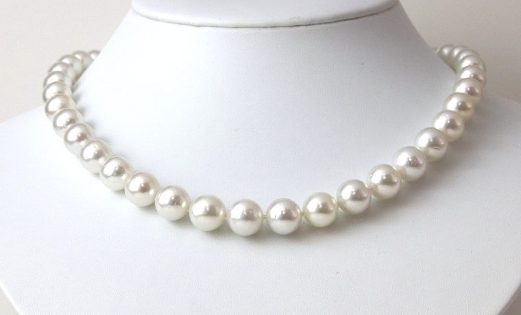 南洋白蝶真珠ネックレス【大きさ8.0-10.7㎜・長さ43㎝】＜263-01