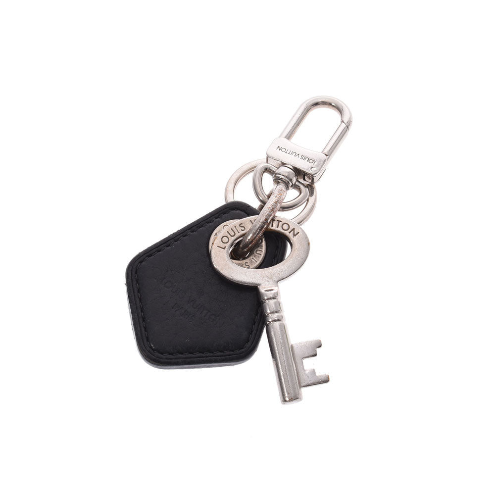 ルイヴィトン鍵モチーフ 黒 シルバー金具 メンズ キーホルダー LOUIS