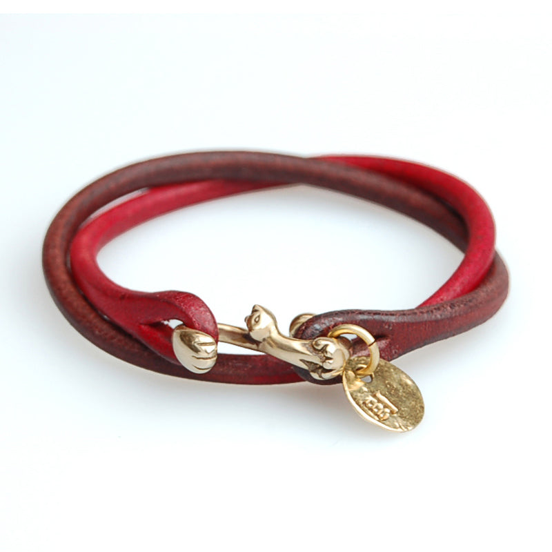 Lilac×Crampブレス 2重巻きブレス【LC-304GM マネキネコ】|池之端銀革店