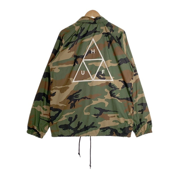 HUF ハフ ナイロンコーチジャケット カモフラージュ スナップボタン