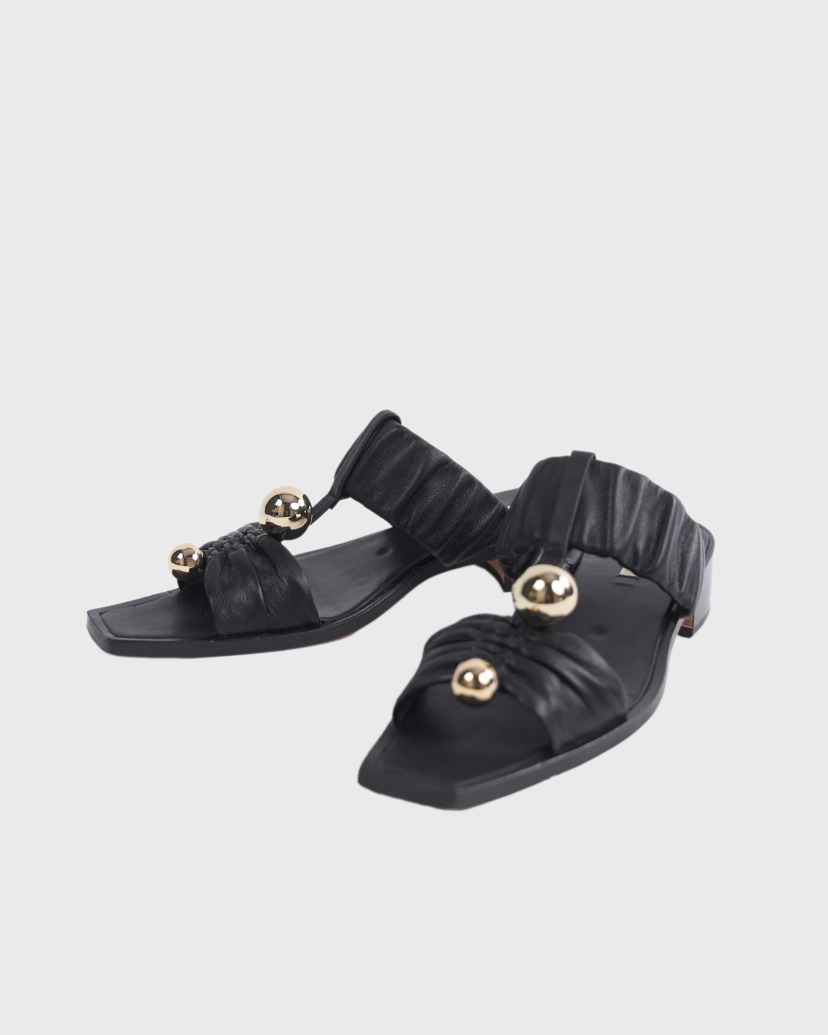 JUPITER - OPEN TOE GATHERED SANDAL – HARUNOBUMURATA