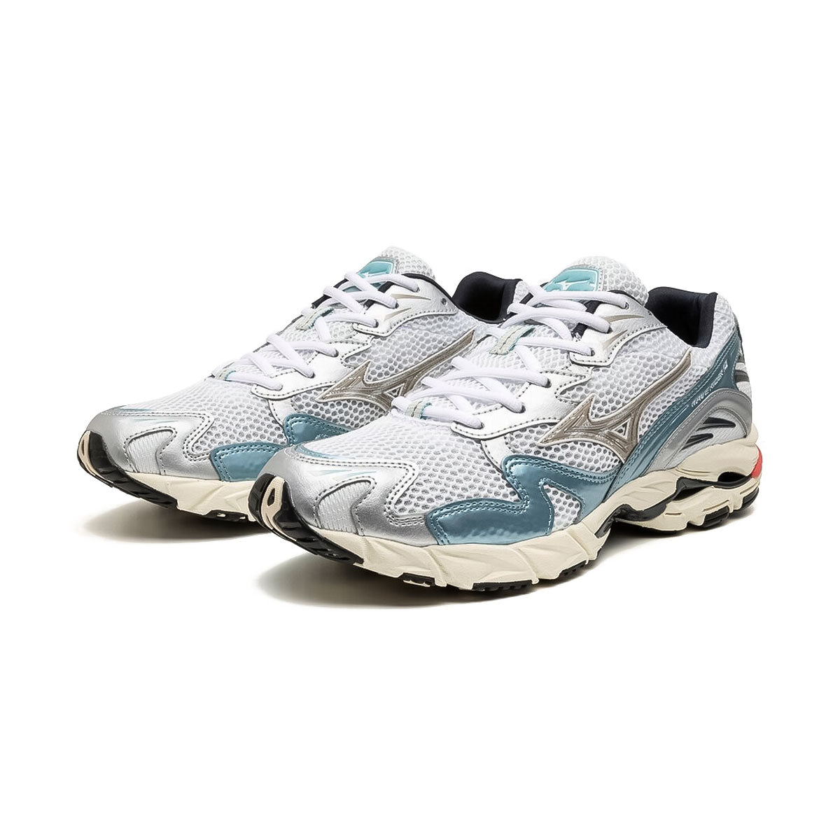 MIZUNO - UNISEX WAVE RIDER 10 WHITE/BEIGE/SKY BLUE 【D1GA243115