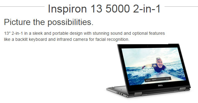 Dell Inspiron 5378 13.3-in FHD Touch Intel Core i3-7100U/4GB/1TB
