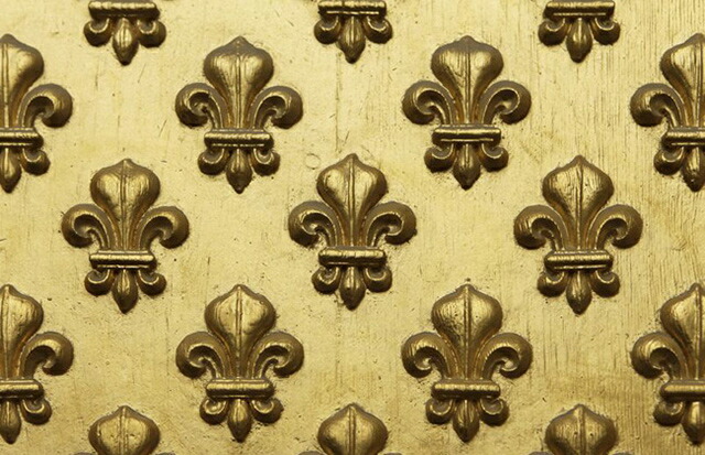 フランスアンティークペーパークリップ　百合の紋章　百合の花　希少 ユリの紋章のアンティーククリップ（ブロンズ製）