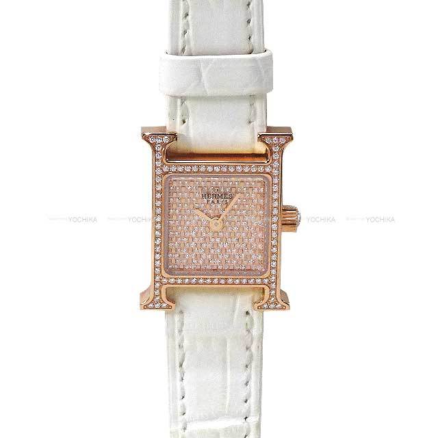 HERMES エルメス 腕時計 Hウォッチ ミニ 21mm プリュムティ ダイヤ