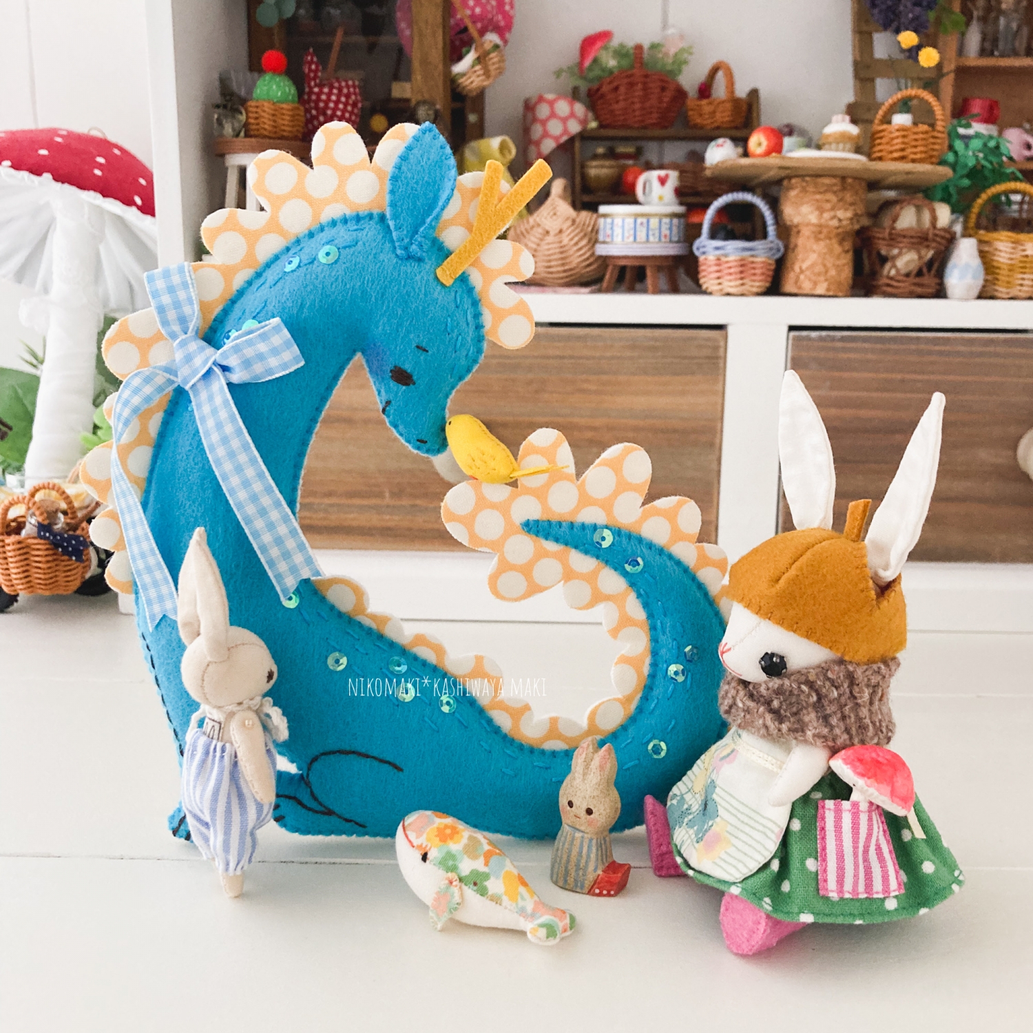 辰年の龍のフェルトマスコットのPDF型紙と作り方 | nikomaki*gallery