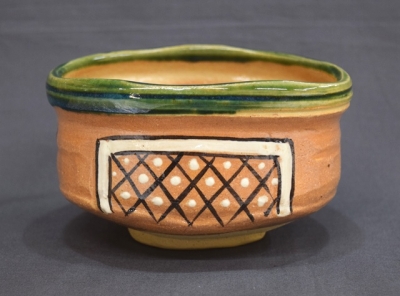 ゆき 加藤作助 鳴海織部蓋付茶碗 15客 など3点 ゆき 加藤作助 鳴海織部