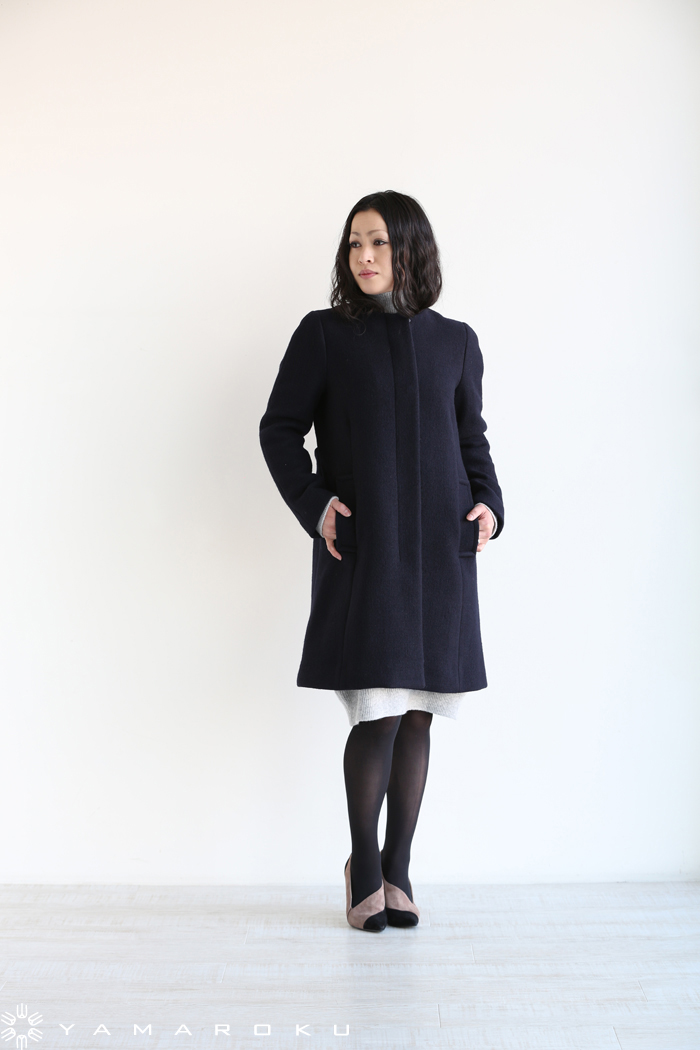 TOMORROWLAND MACPHEE（マカフィ）MILLED MELTON ノーカラージップ