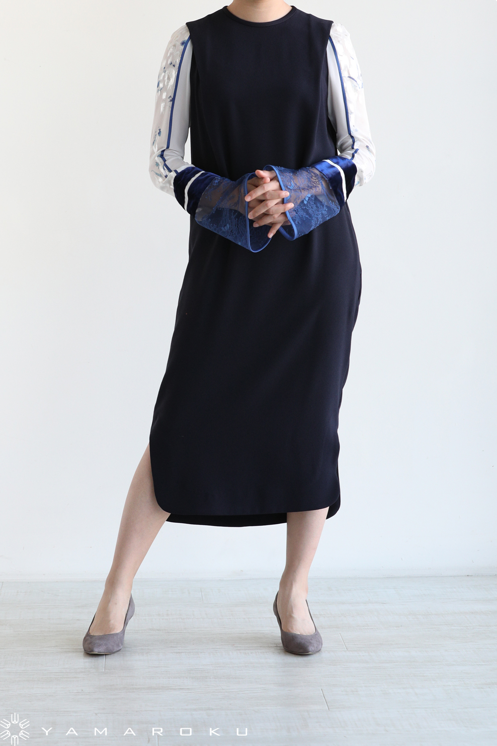 Mame Kurogouchi(マメ) Silk Lame Print Sleeves Dress！！ | YAMAROKU