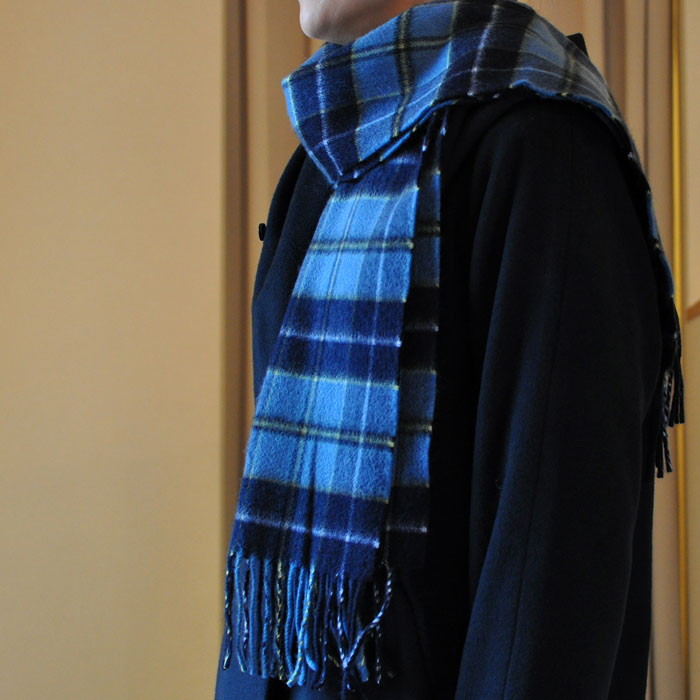 mina perhonen tartan カシミヤマフラーBLU | Lin total fashion place