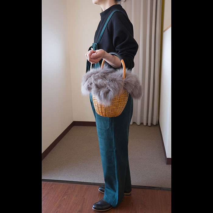 VIOLAd'ORO (ヴィオラドーロ) フォックスファーカゴバッグCAMEL/MOCHA