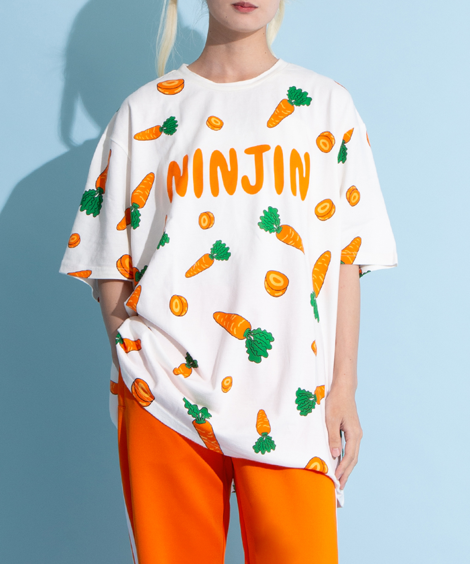 フード総柄Tシャツ(LEMON NINJIN EDAMAME)[商品：PN18SS-099-5R