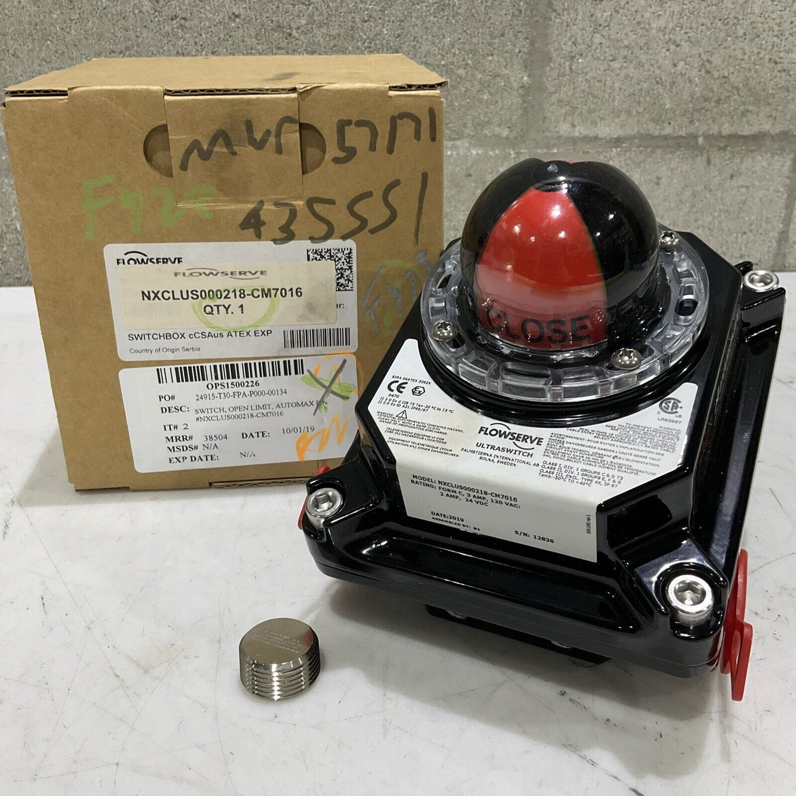 FLOWSERVE NXCLUS000218-CM7016 ULTRA LIMIT SWITCH 3A 120V : 2A 24V