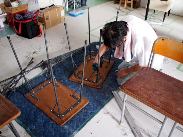 小学校の机の天板×鉄脚で？！ | 浅草橋駅徒歩2分のハンドメイド