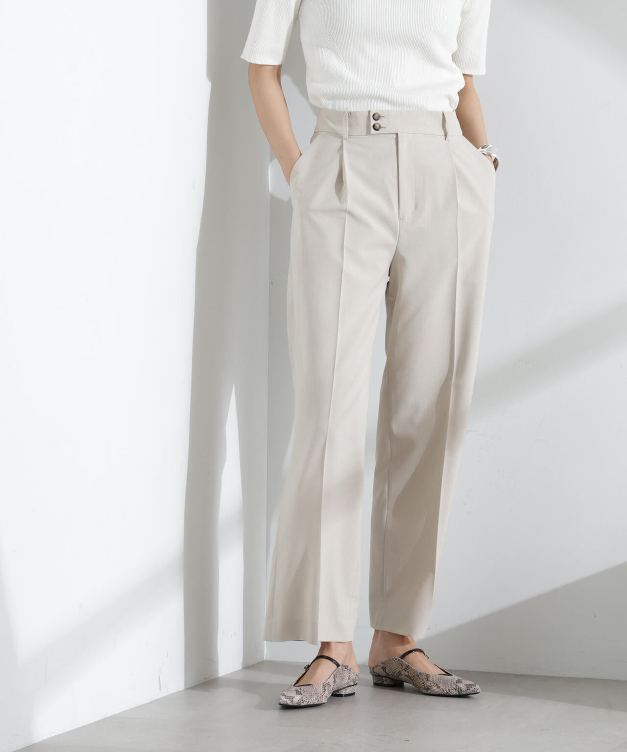 ライトファンクション タック セミワイド パンツ( セットアップ 可)