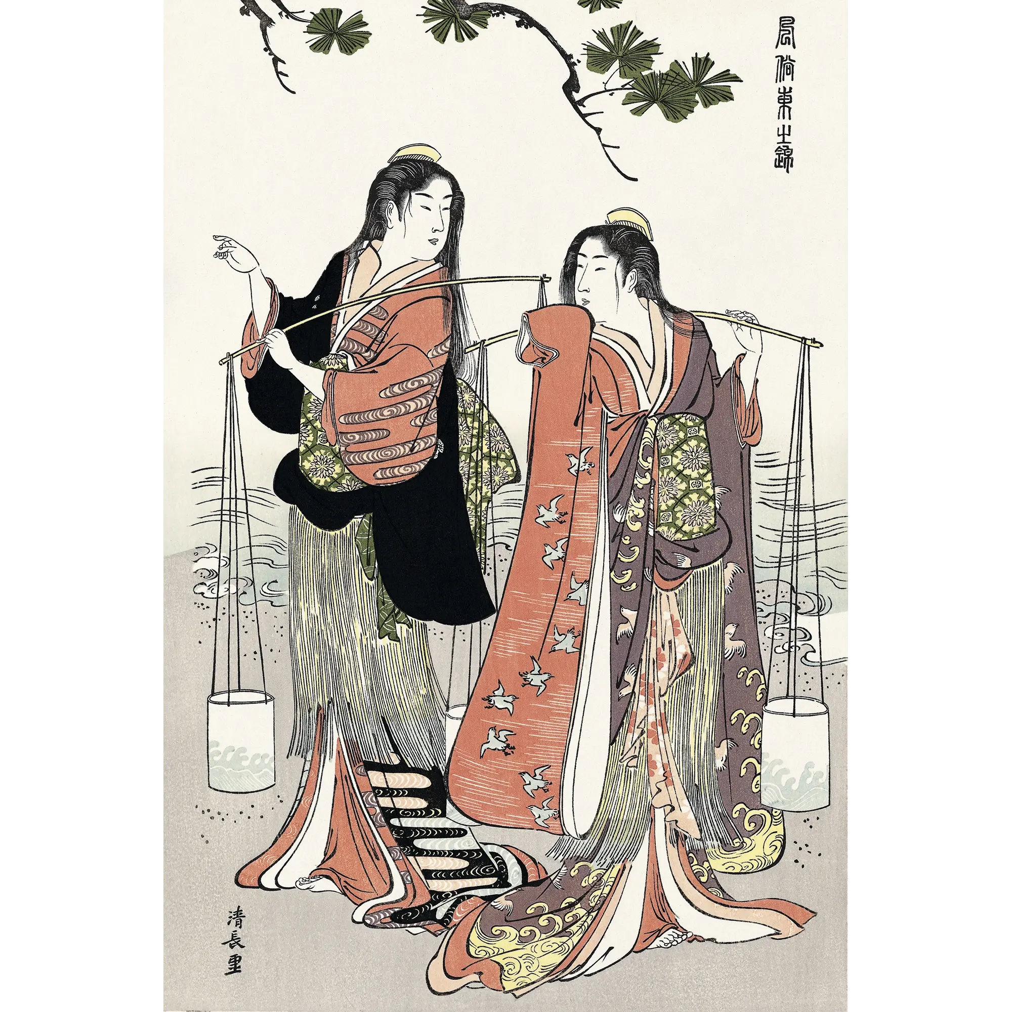 Torii Kiyonaga（鳥居清長） 鳥居清長「風俗東之錦 汐汲み