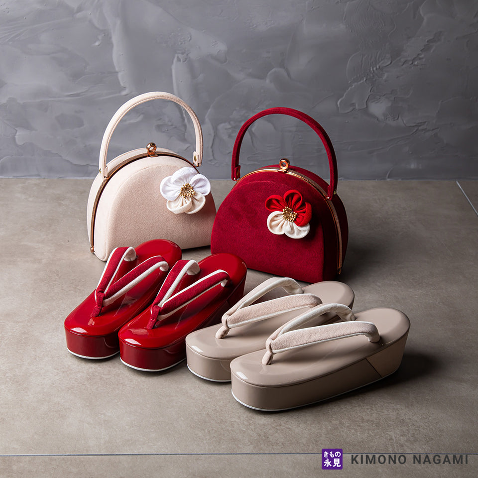 振袖 草履バッグセット｜紗織ブランド 上品なスエード調＆花飾り