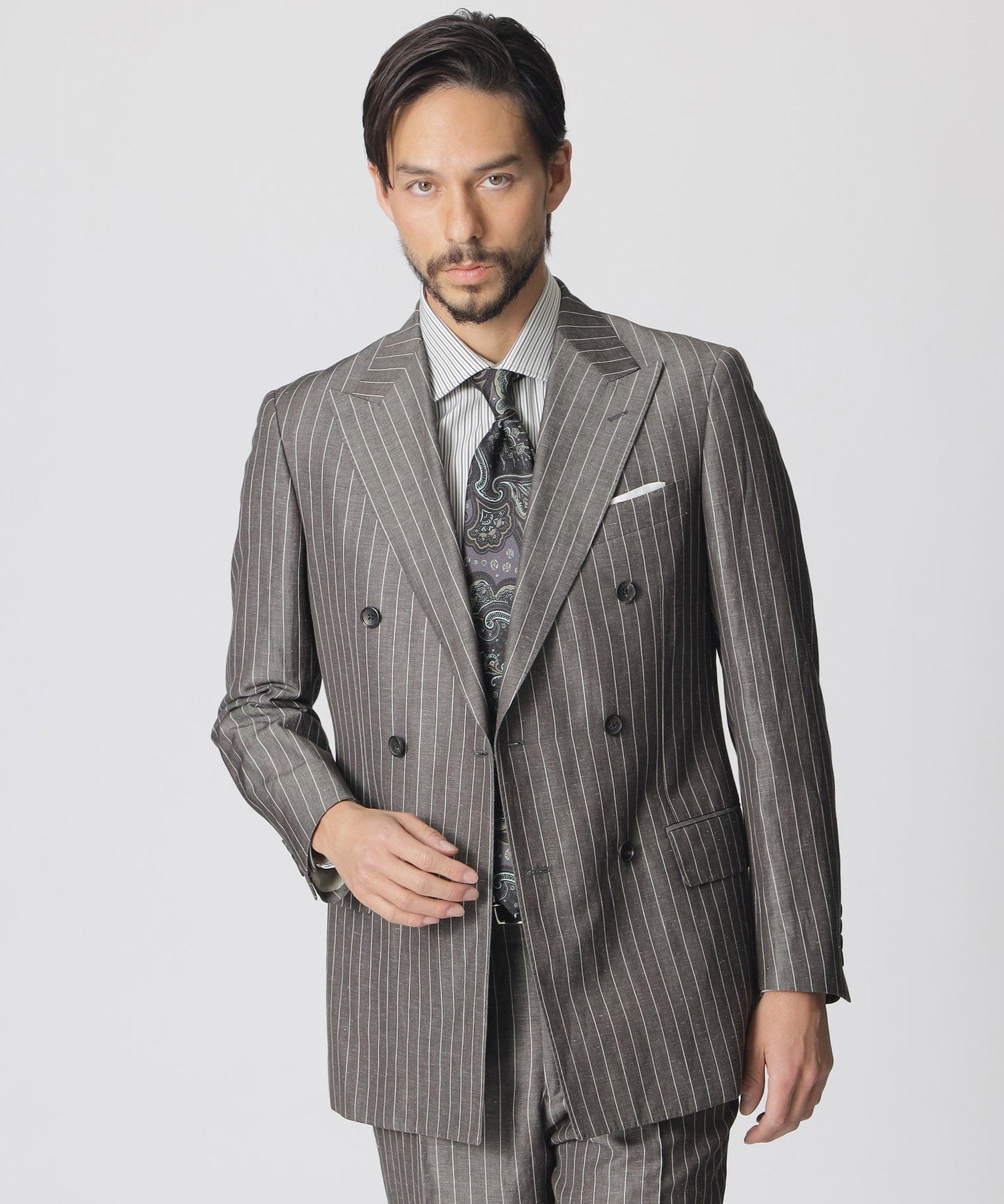 Nikkei magazine掲載】【BAKER MODEL】シルクウールミックスリネン