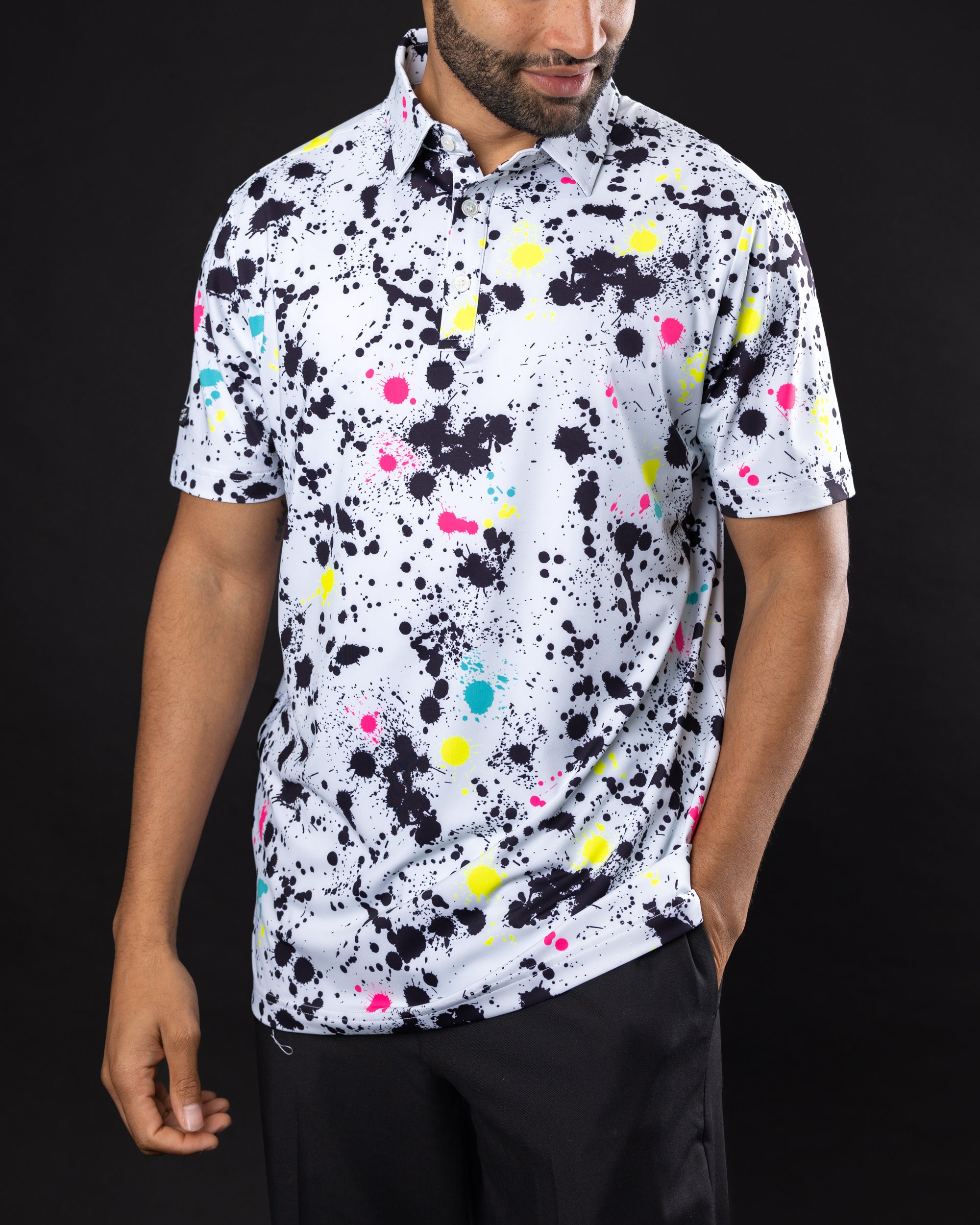 Splatter Men's Golf Polo | Sunday Swagger