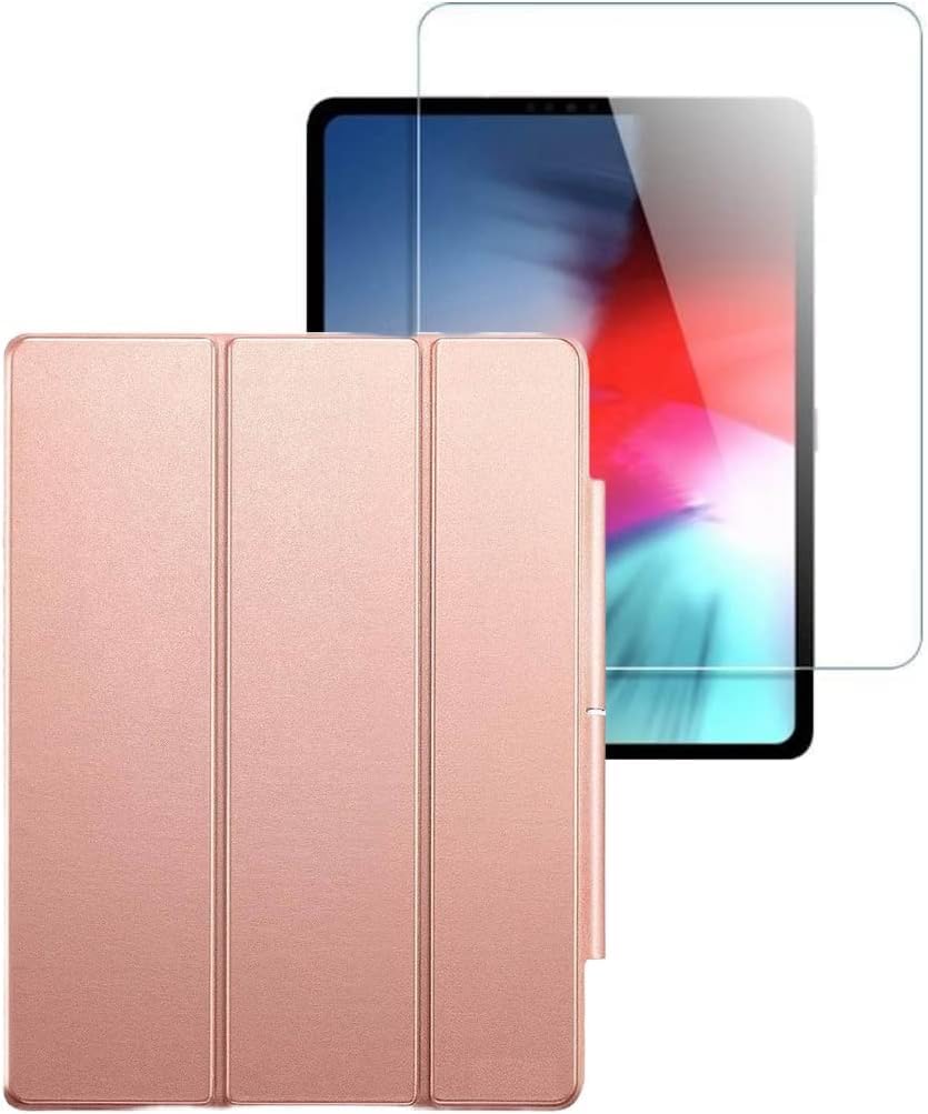 ESR Rose Gold Folio Case with Tempered Glass Screen Protector - iPad P