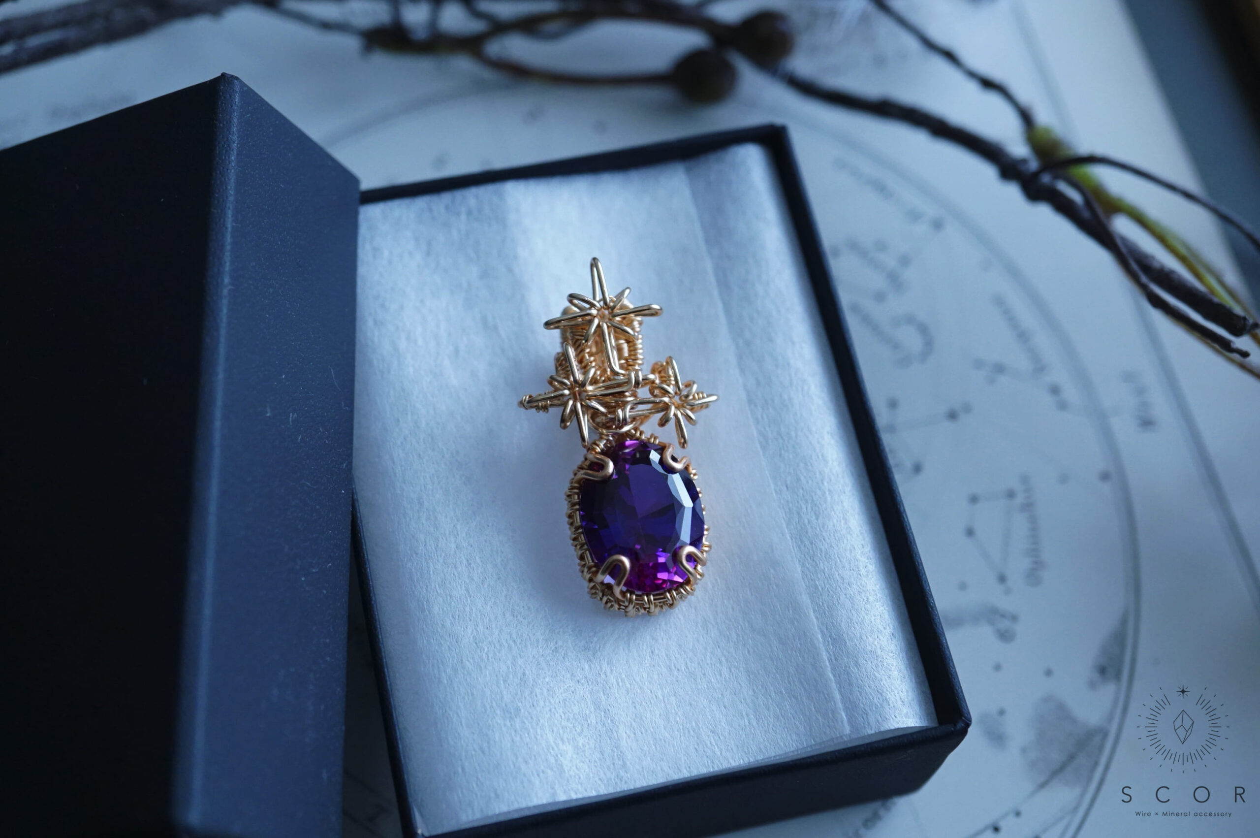 バイカラーサファイア ペンダントトップ オーダーハンドメイド バイ