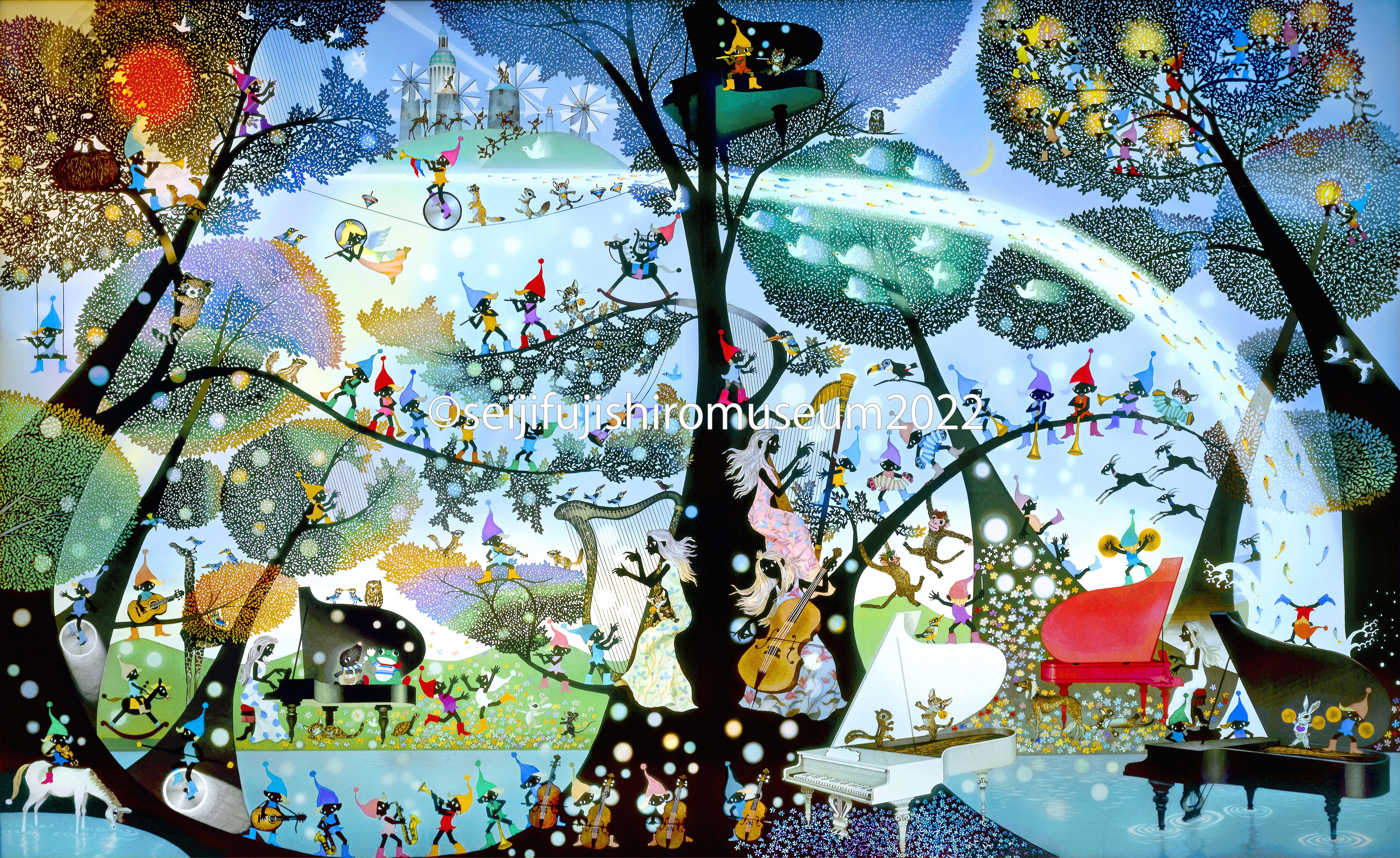 こびとの楽園」FSM-27,3 ジクレー版画 – 藤城清治とラビの玉手箱